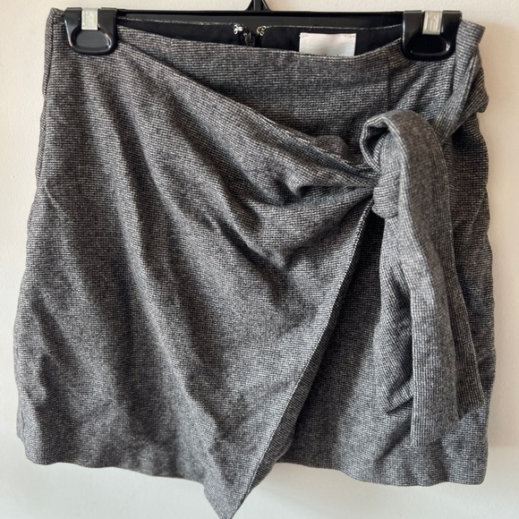 Wilfred Charcoal Mini Wrap Tie Skirt 6 - Picture 1 of 11